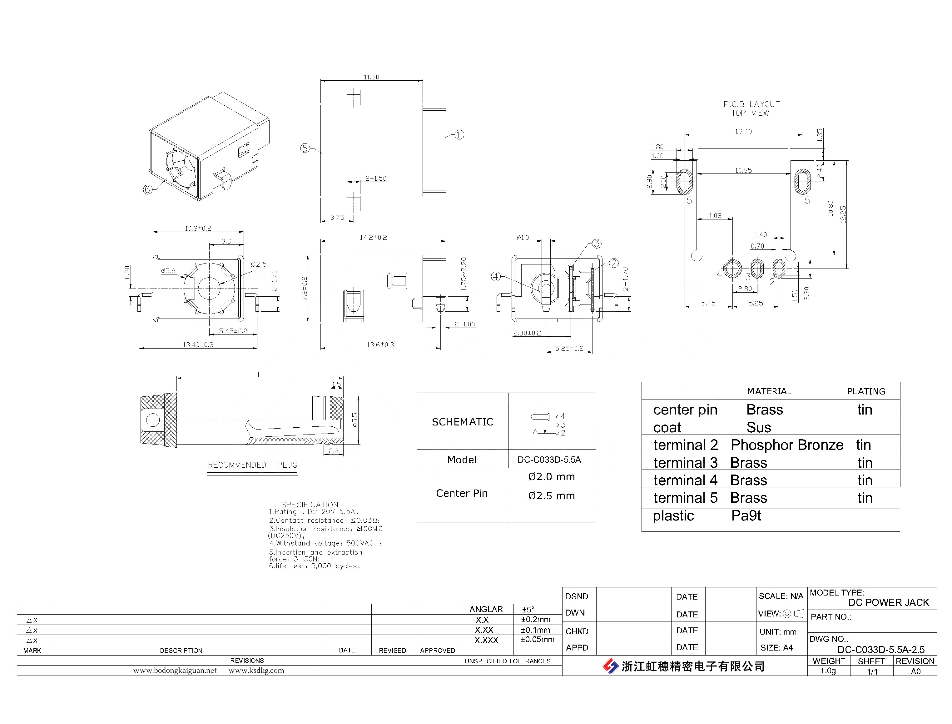 DC-C033D-5.5A-2.5